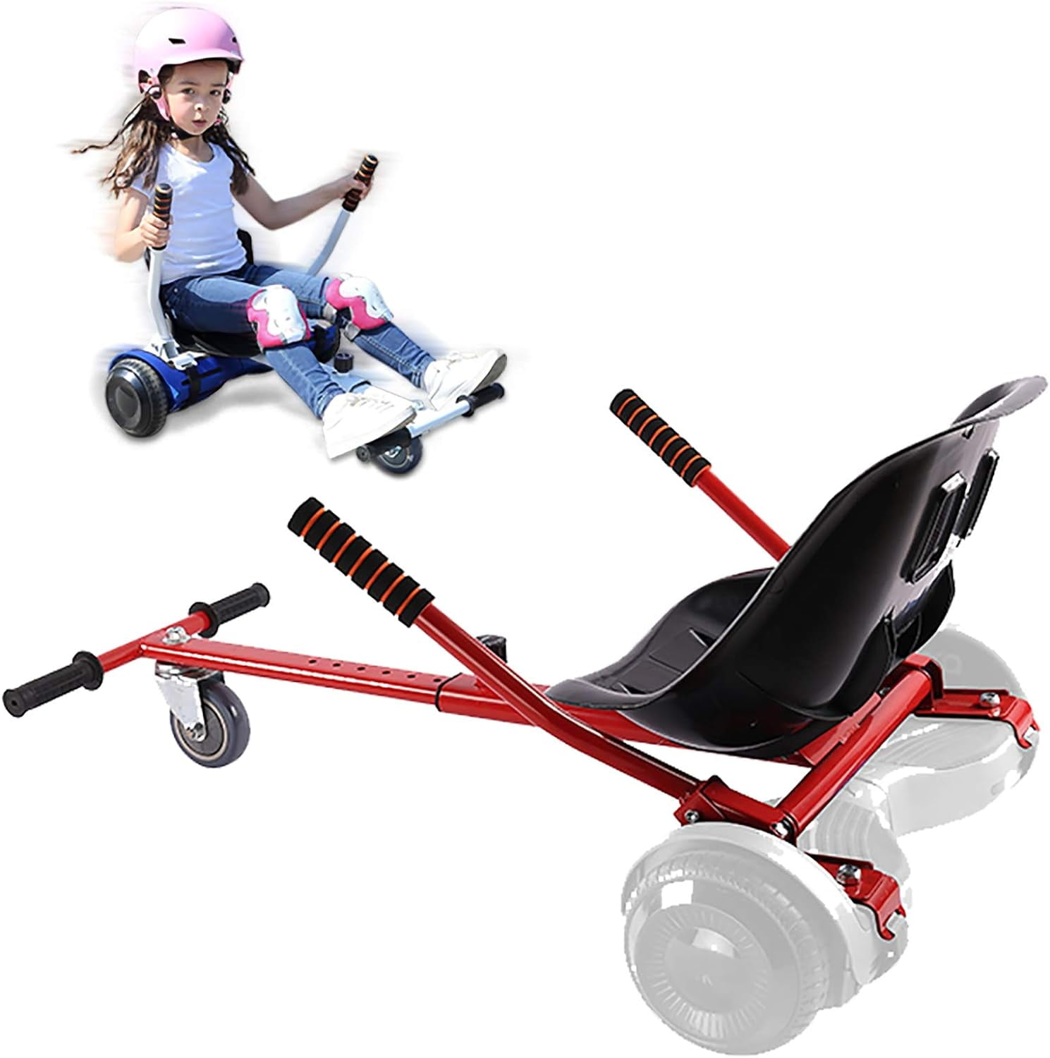 SISIGAD Hoverboard With Seat Attachment, Go Kart Conversion Kit, 6.5