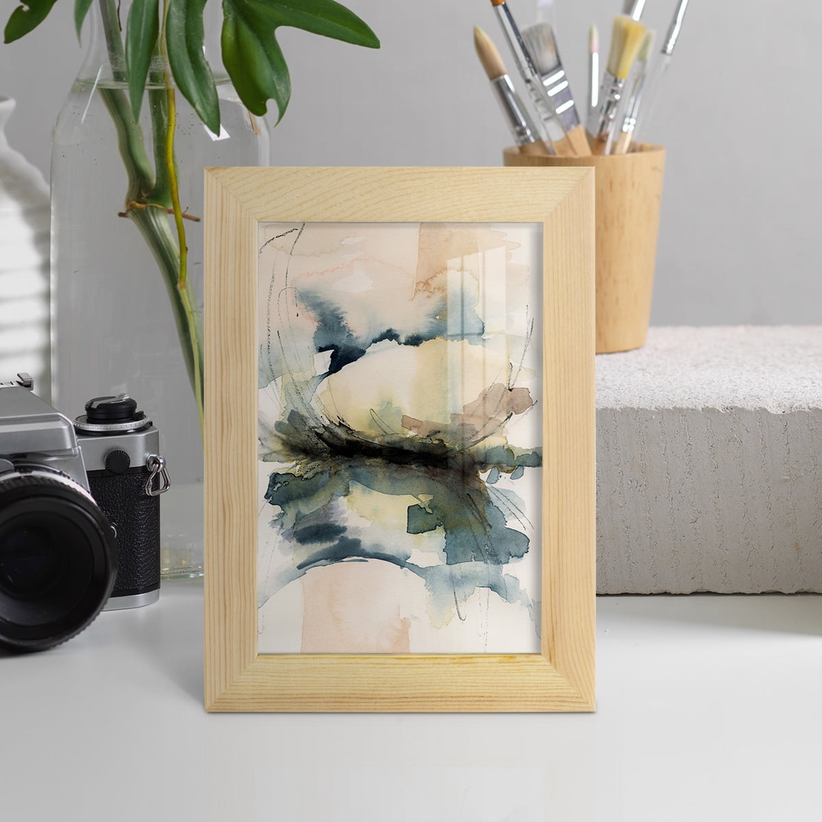 Winter Shoal II - Framed Print w/glass - Natural Wood