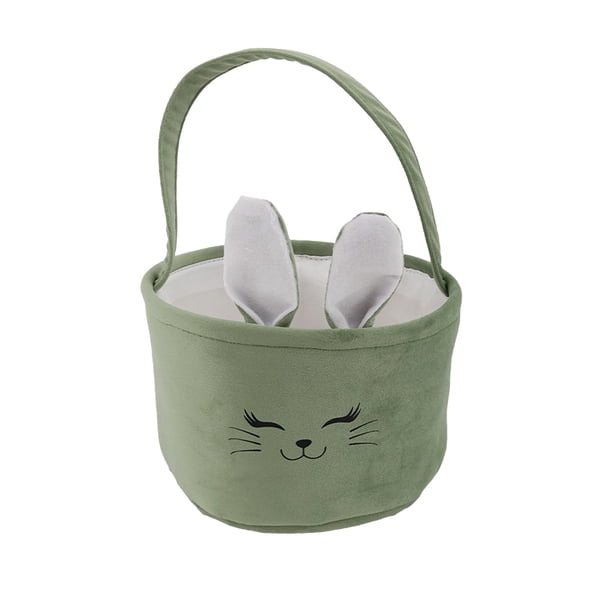 Bolsas de Compras de Lienzo para Comestibles Cesta de Pascua Orejas de Conejo 9.05x5.51 Pulgadas, Tela Bolsas de Regalo de Pascua para Huevos Dulces Y Bolsa Reutilizable