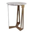thumbnail image 6 of Round End Table with Marble Top and Metal Base for Living Room or Bedroom Decor - Small Side Table for Small Room Spaces - Decorative Night Stand for Bedside Drink Table - 22", Ivory & Gray, 6 of 12