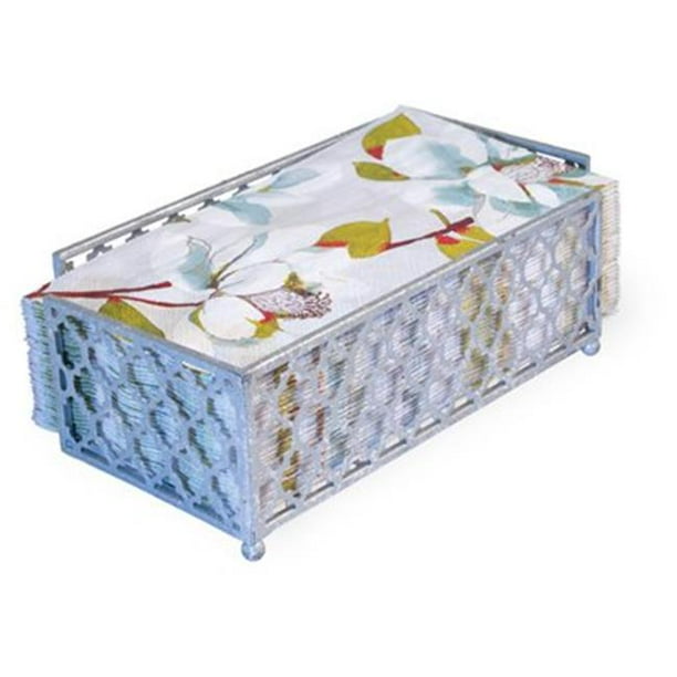 Boston International CAD18233 Tangier Guest Towel Caddy Silver Foil