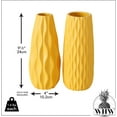 thumbnail image 4 of Iconic Scandi Ripple Vases, Set of 2, Bold Pop Yellow, Smooth Glazed, Ceramic Stoneware, Contemporary Table Decor, 9.5 Inches Tall, 4 of 6