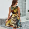 thumbnail image 6 of Fantasy Cat Family Dress Summer Street Style Dresses Female Sleeveless Printed Sundress, 6 of 7
