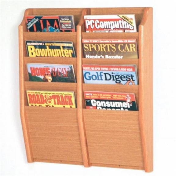 Wooden Mallet MR24-8BH Cascade 8 Pocket Magazine Rack - Black, Mahogany & Light Oak