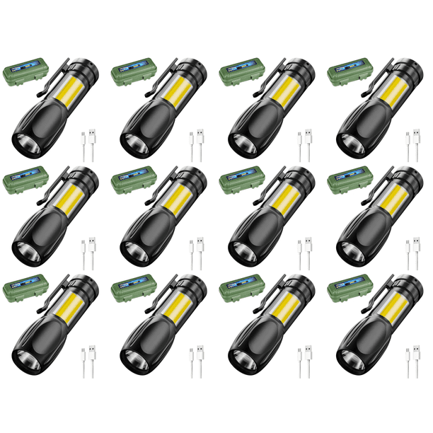 Antorcha Camping Portátil 200LM Mini Bolsillo Recargable Por USB para Exteriores