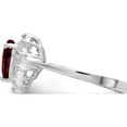 thumbnail image 4 of Sterling Silver Rhodium-Plated Garnet & Cz Ring (Size 7) Made In China qr726-7, 4 of 5