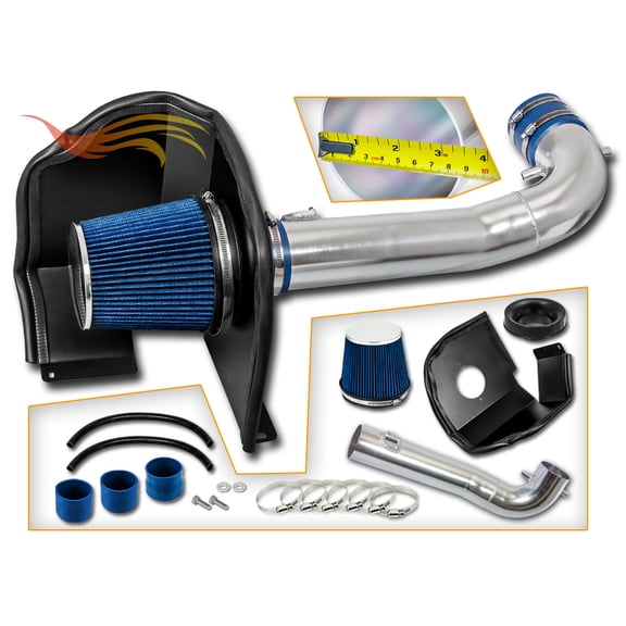 Cold Air Intake System with Heat Shield Kit   Filter Combo BLUE Compatible For 15-20 Silverado Sierra Suburban Tahoe Yukon Denali Escalade V8