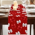 thumbnail image 3 of Table Runners 72 Inches Long Dress Scarves, Red White Bow Farmhouse Kitchen/Dining Table Runner, Coffee Tablerunners, Modern Art Watercolor Bowknot 18x72 Inch, 3 of 9