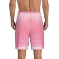thumbnail image 3 of Naloa Sparkly Pink Glitter Men's Short Pajama Pants, Lounge Comfort Shorts with Elasticized Waistband and Side Pockets - Medium, 3 of 9