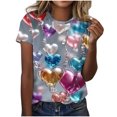 thumbnail image 2 of Qepwsc Plus Size Womens Short Sleeve Tops Colorful Print Shirts Crewneck Blouses T-Shirts Summer Outfit Graphic Tees for Women Casual T-Shirts Fashion Clothes 2025 Ladies Blouss S-XXXXXL, 2 of 4