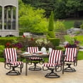 thumbnail image 4 of ARDEN 4-Pack Outdoor Patio Dining Chair Cushion, 20x44, Rain-Proof Seat Pad, Fade-Resistant Outdoor Cushion Ruby Red Cabana Stripe, 4 of 13