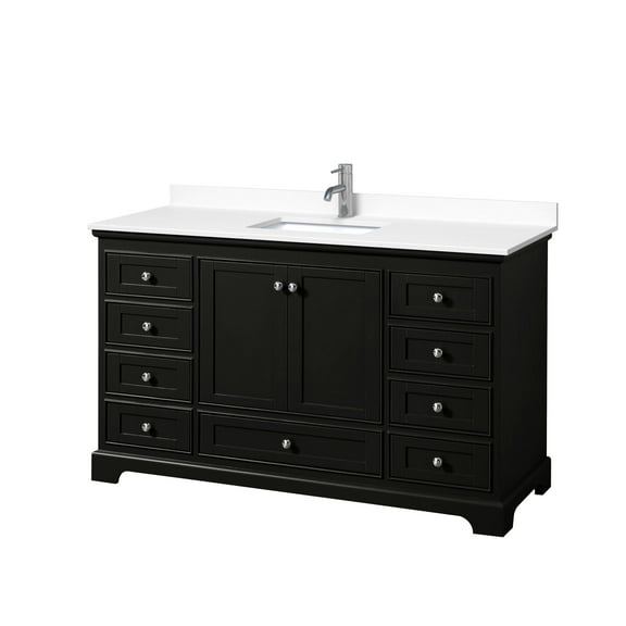 Wyndham Collection Wcs202060s-Vca-Mxx Deborah 60" Free Standing Single Basin Vanity Set -