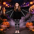 thumbnail image 2 of Yuncity Girls Halloween Bat Costume With Wings Funny Print Fall Winter Soft Comfy Holiday Cosplay Party Hooded Outfit,Size 3-11 Years Black, 2 of 3