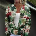 thumbnail image 2 of WTOBBY Women's Fashion Printed Long Sleeve Knitted Cardigan Button Down Jacket, Christmas Pattern Warm and Soft Outerwear for Casual and Party Wear,Green 5XL, 2 of 7