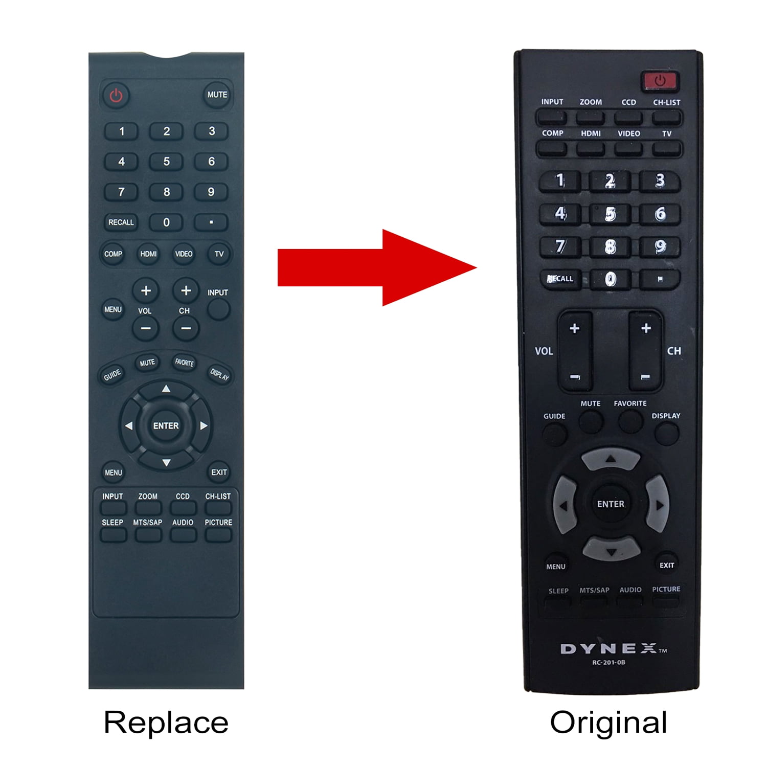 Vinabty RC2010B Replaced Remote Control Fit For Dynex TV RC 201 0B