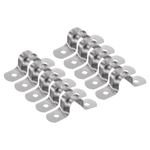 Uxcell 10pack 1/2 Inch 12mm Conduit Clamps, M12 U Tube Pipe Clamp, Stainless Steel Rigid Pipe Strap with Two Hole