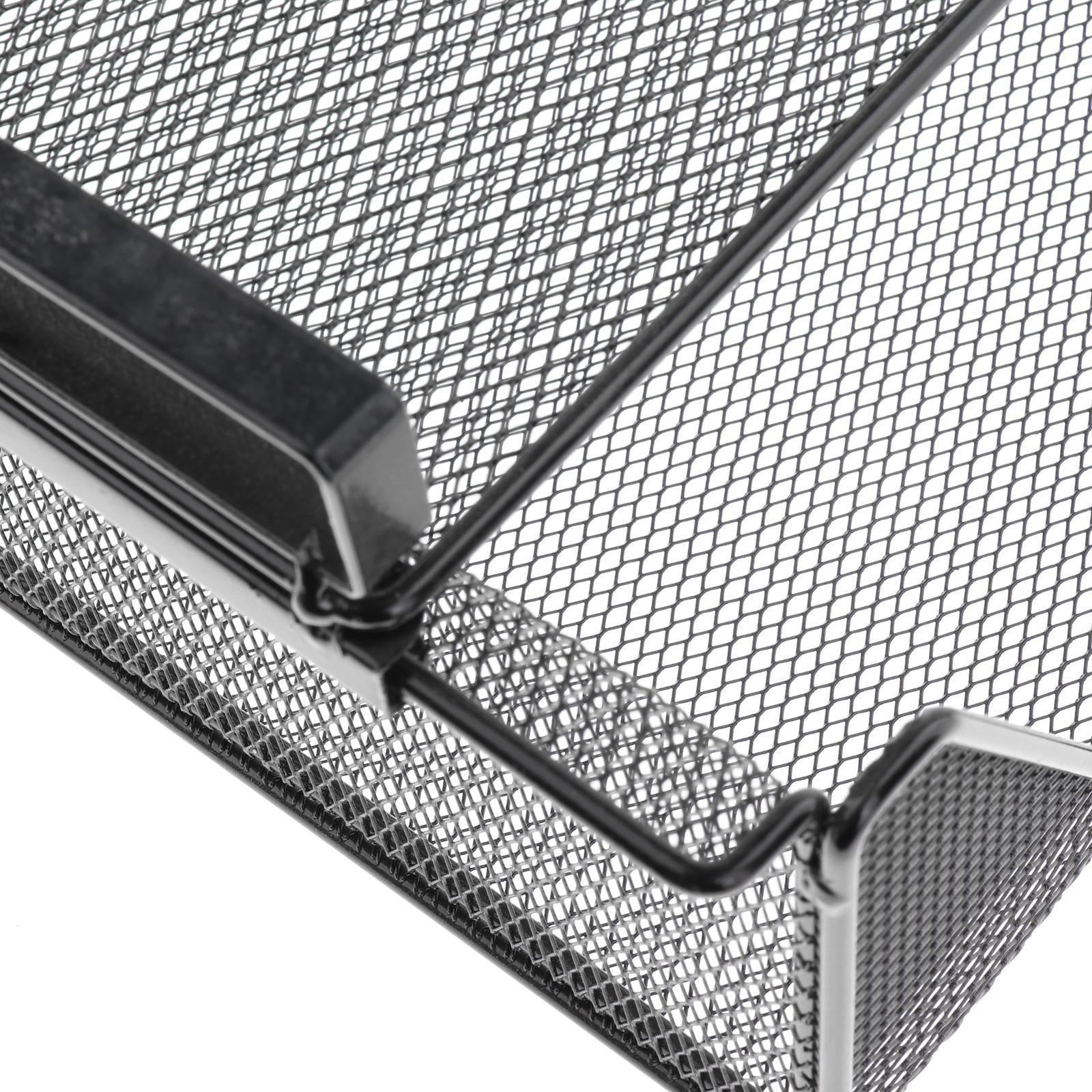 QSTDGVPW Under Shelf Wire Basket Mesh Closet Hanging Basket for Office Wardrobes Home Black