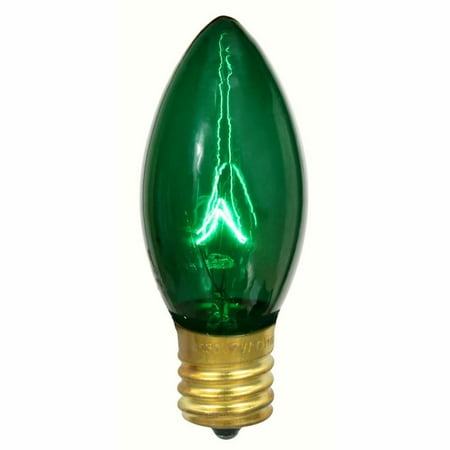Club Pack of 100 C9 Transparent Green Replacement Christmas Light Bulbs