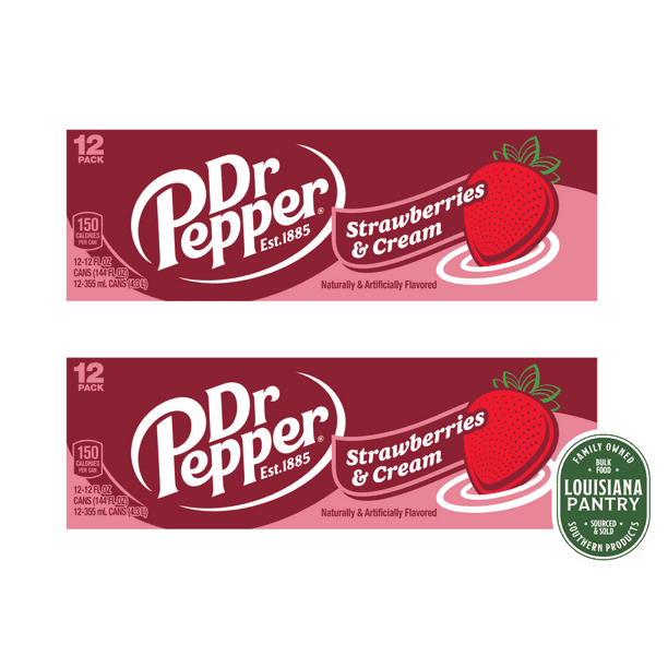Dr. Pepper Strawberries and Cream 12 oz Cans (24 Pack)