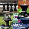 thumbnail image 6 of (Set of 4)Cocktail Spandex Stretch Tablecloth 28"x43" Square Corners Table Cover for Bar Wedding Party Banquet, Black, 6 of 8