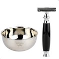 thumbnail image 1 of Kit Afeitado Rastrillo Negro + Vasija Acero The Shaving Co amarillo 1, 1 of 10