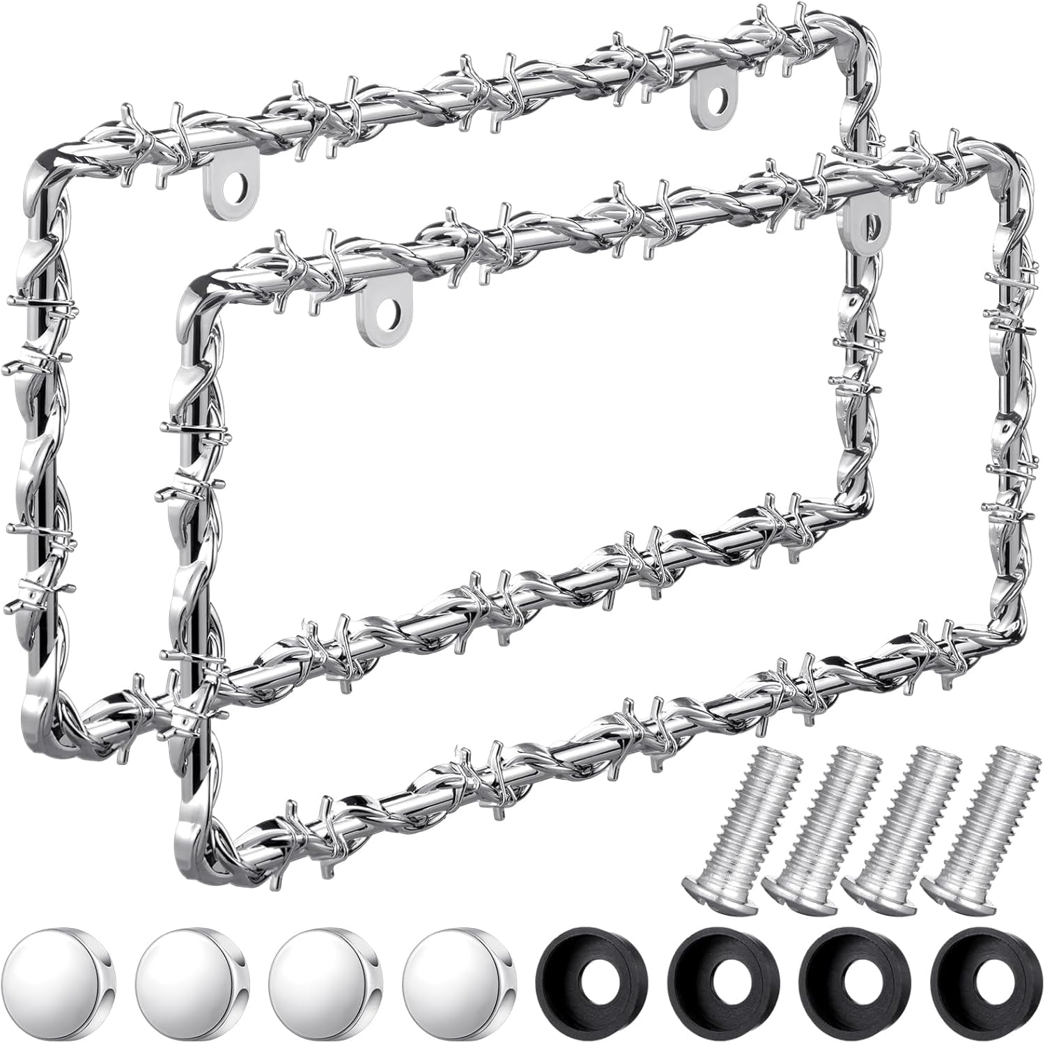Cruiser Accessories, License Plate Frame, Barbed Wire Metal, 6x12