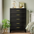thumbnail image 3 of Ero Metal 5 Dresser Chest of Drawers Adult for Bedroom Black White, 3 of 5