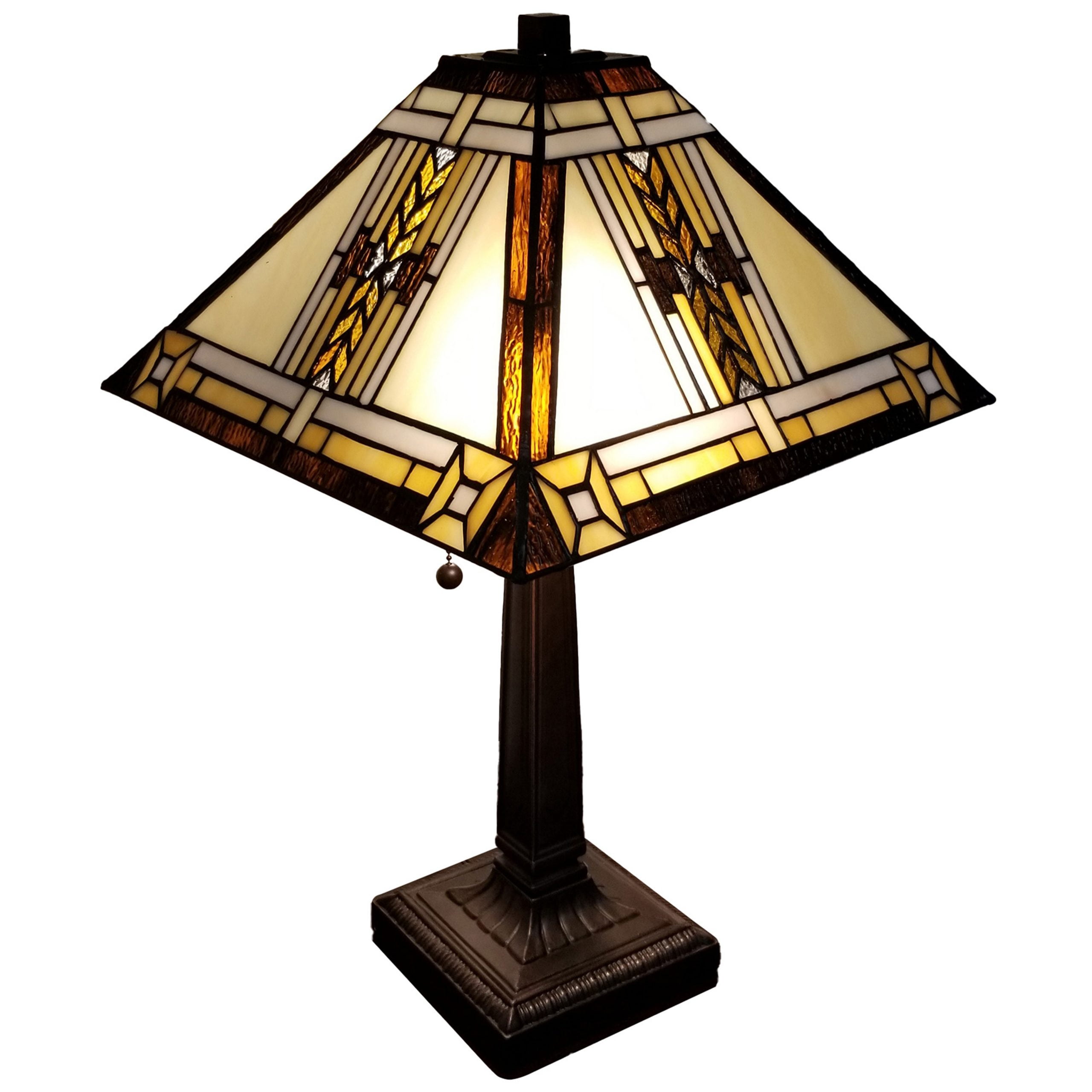 Tiffany Style 2 Light Mission Table Lamp 23" Tall