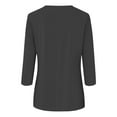thumbnail image 5 of Shirt for Women's Fashion Casual Raglan Sleeve Round Neck 3/4 Sleeve Loose Solid Color T-Shirt Ladies Top, 5 of 5