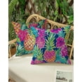 thumbnail image 3 of Summer Tropical Pineapple Pillow Cover 18x18 Inch - Vibrant Floral and Fruit Design, Decorative Cushion Case for Home Decor, 3 of 6