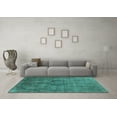 thumbnail image 3 of Ahgly Company Machine Washable Indoor Round Oriental Turquoise Blue Industrial Area Rugs, 5' Round, 3 of 4
