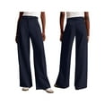 thumbnail image 3 of Women Wide Leg Pants High Waisted Business Casual Work Trousers Dressy Pants with Pockets Navy Blue XXL, 3 of 7