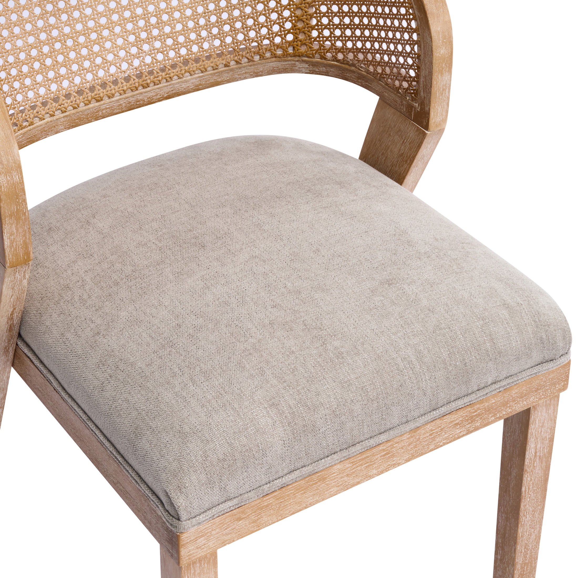 Christopher Knight Home Vintage Rattan Back Dining Chairs Set of 2, Natural Rubberwood Frame, Light Brown Seat