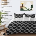 thumbnail image 4 of Black Boho Geometric Bedding 3 Piece Duvet Cover Set Full Size, Retro Simple Ethnic Abstract Motifs Soft Microfiber Comforter Cover with Zipper Closure & Pillowcases, FadeResistant Quilt Cover, 4 of 9