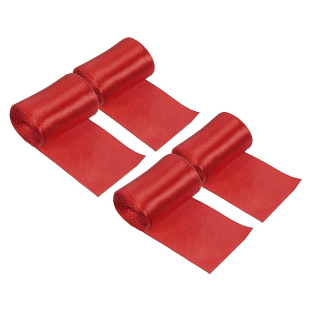Unique Bargains Ruban Satin Ligne d'Arrivée 5cmx5m Ruban Poly Athlétisme Sprint Course, Rouge 4 Pack