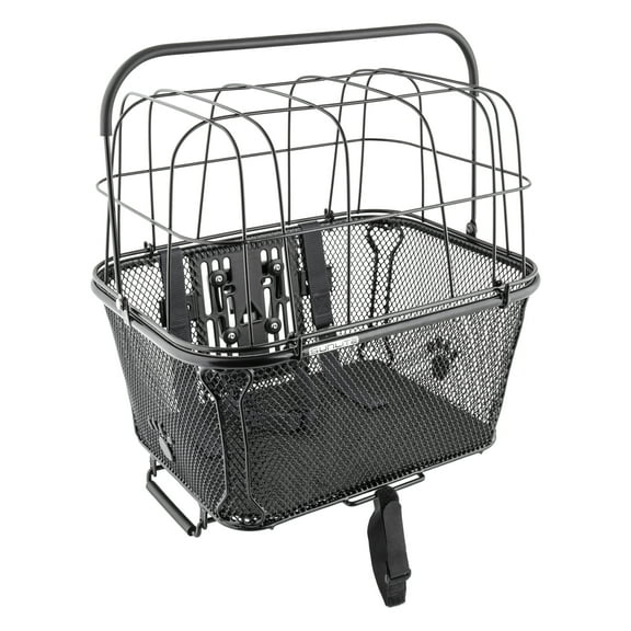 Sunlite RackTop/Handlebar Pet Friendly QR Basket Black Steel 15.7x16.9x12`