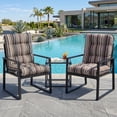 thumbnail image 3 of EAGLE PEAK Tufted Outdoor/Indoor Seat/Back Chair Cushion, Set of 2, 42 x 21 in,Brown Stripe, 3 of 11