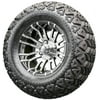Golf Cart Wheels and Tires Combo - 12" RHOX RX270 Machined - Set of 4