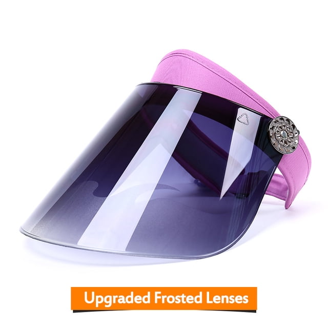 Creative Face-covering Sun Hat Summer Cycling Protection Sun Hat Empty Top Frosted Lens Hat High-definition Transparent Protective Cap Mask