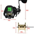 thumbnail image 2 of Mosiee 7.2:1 Fish Bite Alarm Digital Fishing Baitcasting Reel Counting Depth Position, 2 of 8