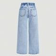 thumbnail image 5 of Clothes For 10 Year Old Girls Teen Girl Pants Baggy Jeans for Girls Wide Leg Ripped High Elastic Waisted Denim Pants Cute Summer Trousers Y2K Streetwear, 5 of 7
