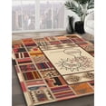 thumbnail image 3 of Ahgly Company Machine Washable Indoor Rectangle Contemporary Brown Red Area Rugs, 7' x 10', 3 of 7