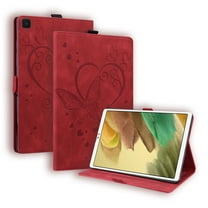Dteck Case For Samsung Galaxy Tab A7 Lite 8.7-inch T220 T225,Magnetic Leather Butterfly Pattern Card Holder Wallet Hybrid Rubber Kickstand Case Cover for Galaxy Tab A7 Lite 8.7" 2021,Red