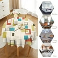 thumbnail image 4 of Boho Geometric Tablecloth, Mid Century Modern Retro Minimalism Colorful Print Pattern Table Cloth for Dining Room Party Outdoor Picnic Round(60x60in), 4 of 6