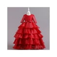 thumbnail image 2 of Bagilaanoe Kids Girl Princess Dress Flower Girl Lace Multi-Layer Ruffle Tutu Skirt 3T 4T 5T 6T 7T 8T  9T 10T Formal Party Wedding Dress Prom, 2 of 9