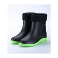 thumbnail image 3 of Fangasis Mens Rain Boots Lightweight Garden Shoes Round Toe Work Shoe Outdoor Casual Green (Women, with Plush Lining) 7.5, 3 of 3