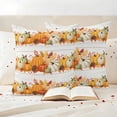 thumbnail image 3 of Orange Fall Outdoor Waterproof Pillow Covers, Thanksgiving Botanical Vintage Decorative Square Throw Pillowcase Sofa Cushion Sham for Patio/Couch/Chair, 20"x20" 2 Pack, 3 of 8