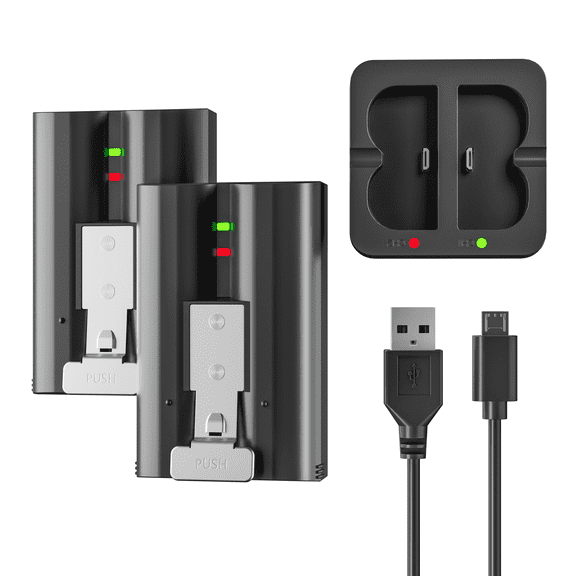 2-Pack 7200mAh Replacement Battery with Charger Station for Ring Video Doorbell 2/3/3 Plus/4, Spotlight Cam, Stick Up Cam and Peephole Cam Indoor