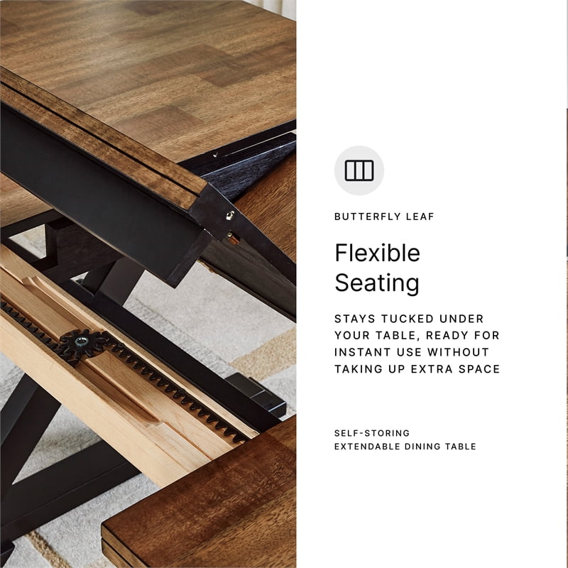 Signature Design by Ashley Wildenauer Brown & Black Dining Extension Table