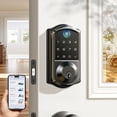 thumbnail image 3 of Veise Fingerprint Smart Door Lock, App Control, 7-in-1 Keyless Entry, Auto Lock, Emergency Power Port, Electronic Touchscreen Keypad, Biometric Smart Locks for Front Door, Matte Black, 3 of 8